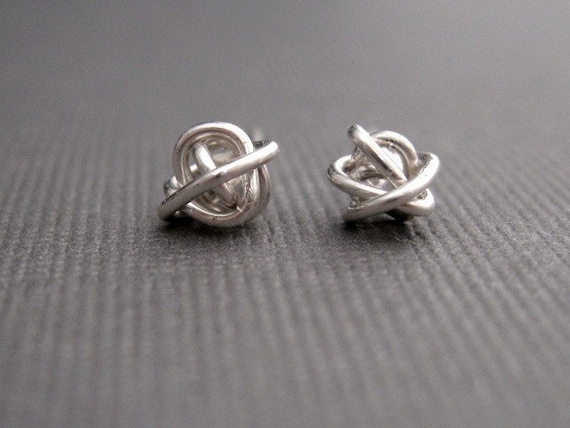 Tiny Teeny Tornado Posts sterling silver wire stud earrings