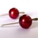 Medium Hooks CHERRY RED freshwater pearl sterling silver earrings