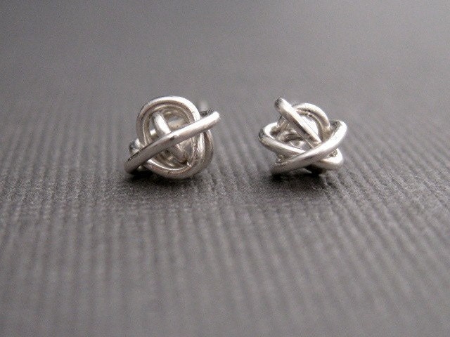 Tiny Teeny Tornado Posts sterling silver wire stud earrings
