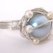 SNOWY NEST white freshwater pearl sterling silver wire wrap ring