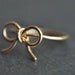 TINY BOW sterling silver wire wrap ring