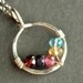 custom mothers family birthstone necklace CIRCLE OF LOVE sterling silver 5 stones