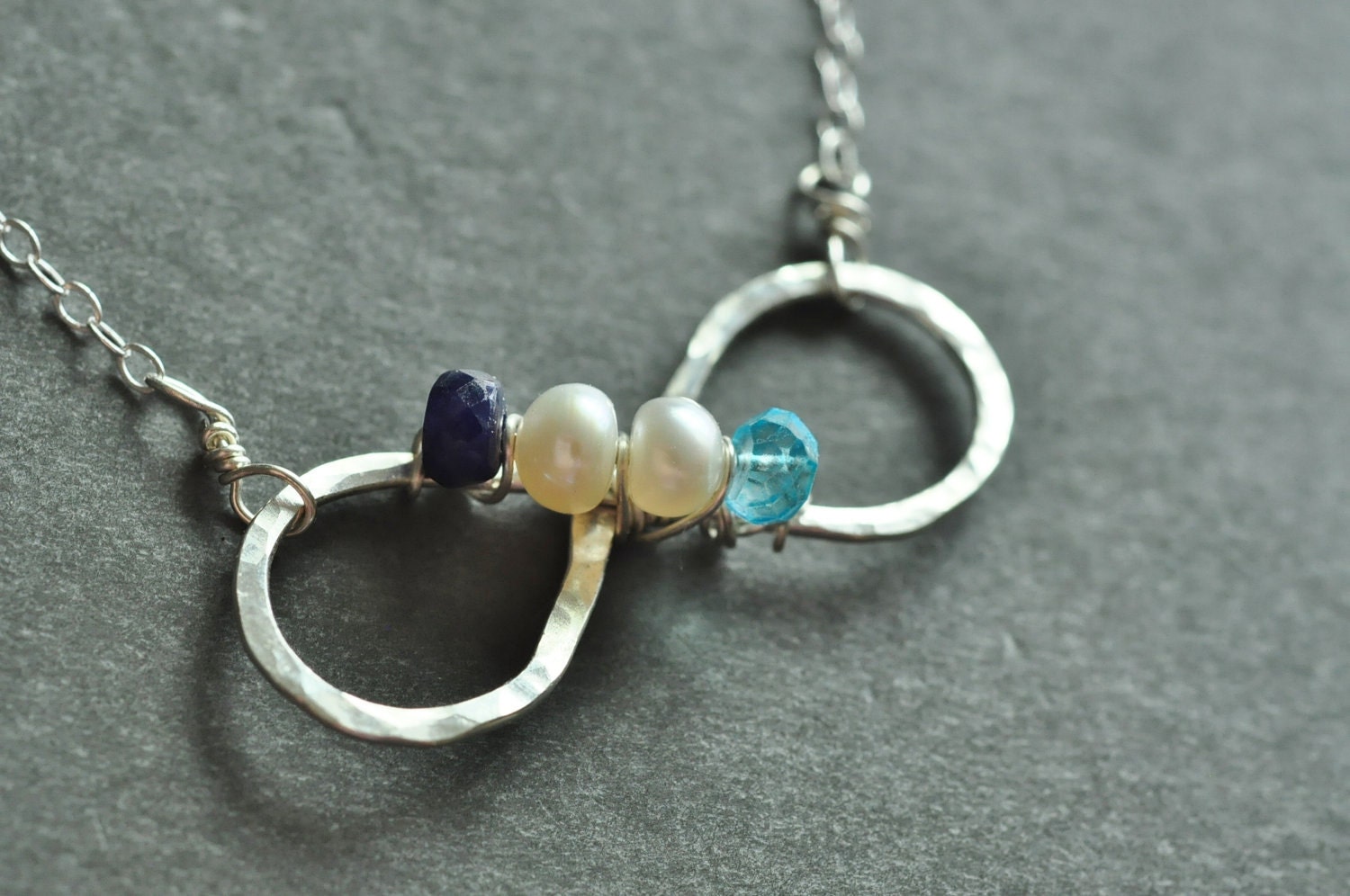 Custom Mother's Birthstone Necklace INFINITE LOVE - Up to 4 stones