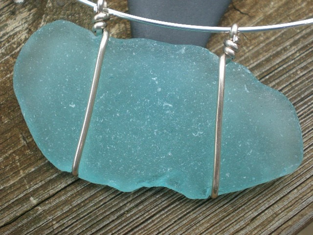 The Big Blue Sea - Genuine Sea Glass Choker