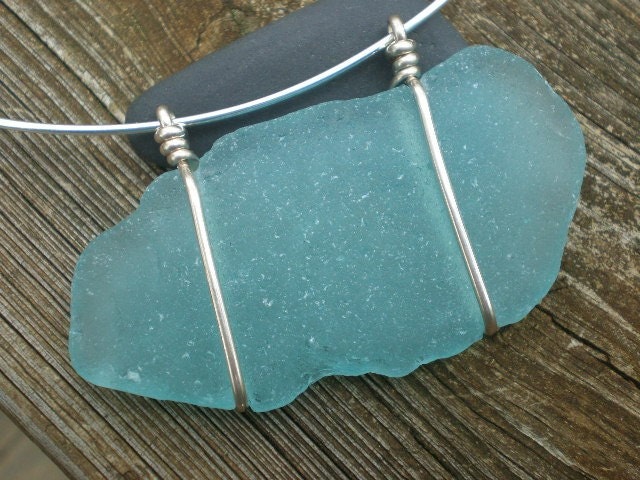 The Big Blue Sea - Genuine Sea Glass Choker