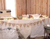 LOVE IS SWEET Glittered White Tattoo'd Burlap Banner