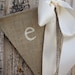LOVE...Lowercase White Glittered Burlap Banner with Ribbon Bows