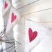 Ready to ship..White Painted Burlap with Red Glitter Hearts...Wedding Photo Prop