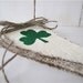 Shamrock Glittered Cream painted Burlap Banner...St. Patricks Day