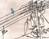 Blue Bird, Print on Heavyweight Paper, signed by the artist