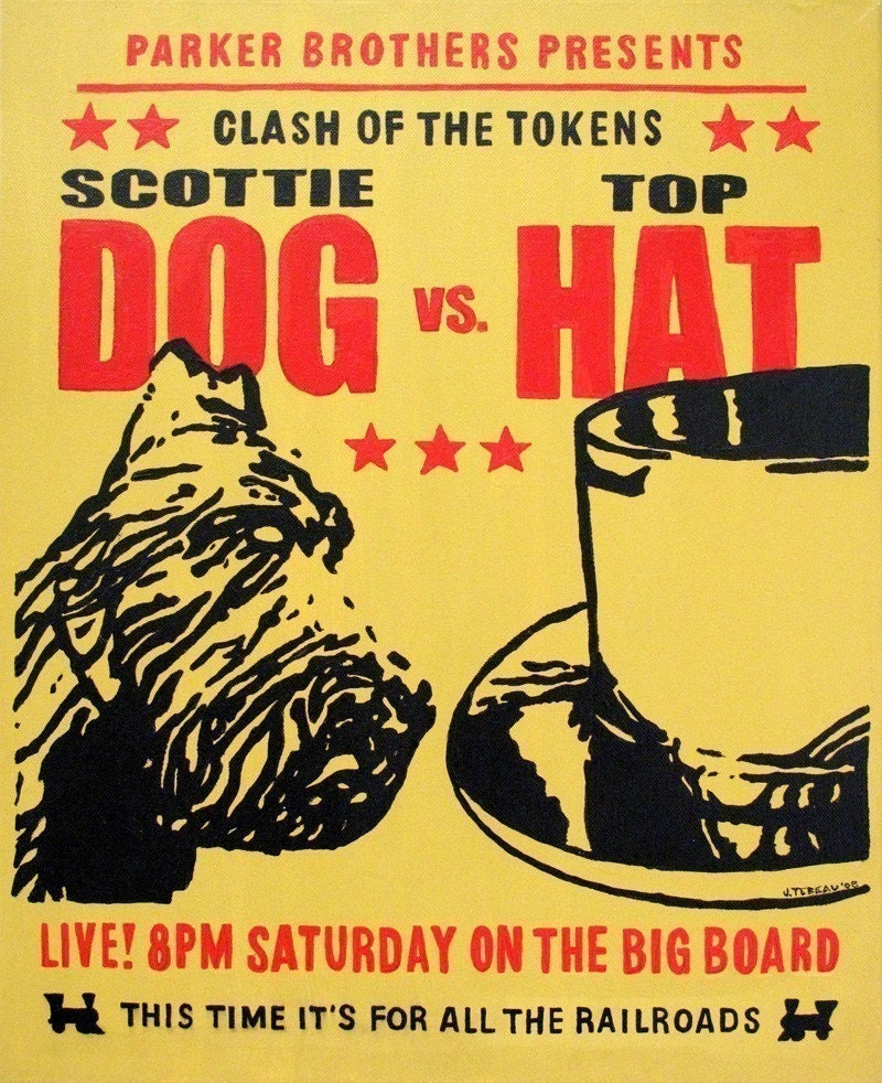 MONOPOLY SMACKDOWN, print of an original board game inspired painting