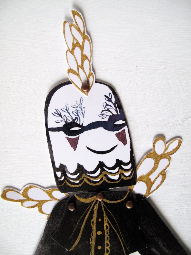 A Bird in Hand Constructed Articulated Paper Doll / Hinged Beasts Series