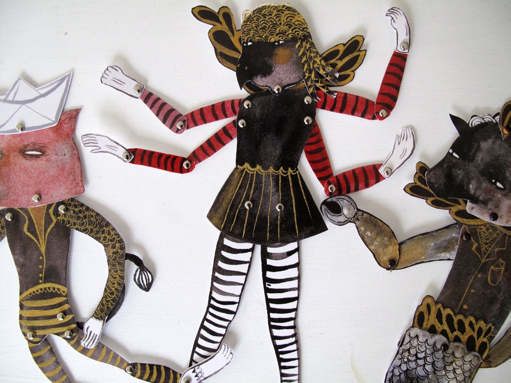 Hybrid Hinged Beasts Articulated Paper Dolls V1 / Hinged Beasts Series