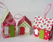 Paper House Ornament Template - Rose Cottages - chichiboulie