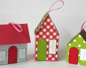 Paper House Ornament - Patchwork Cottages Template - chichiboulie