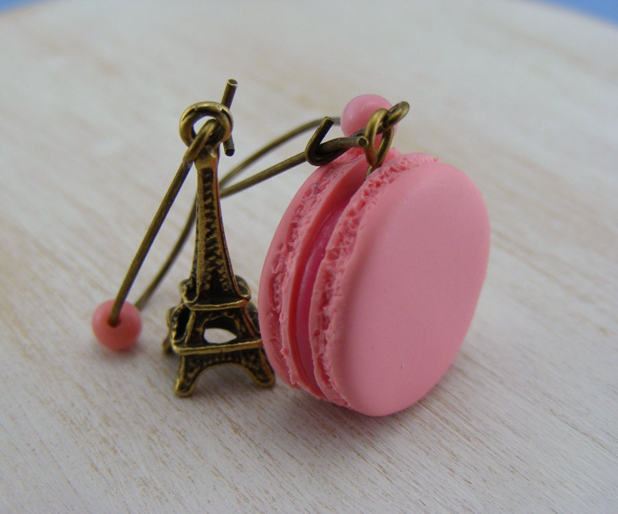 Parisian Rose Macaron Earrings