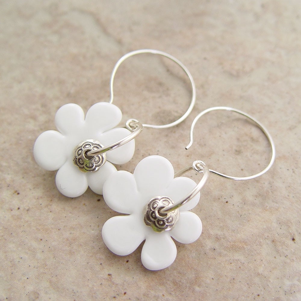 Handmade Earrings, Summer Whites