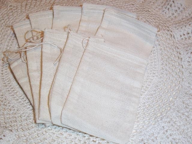 Soap Making Muslin Drawstring Bags 5 x 7 (25)