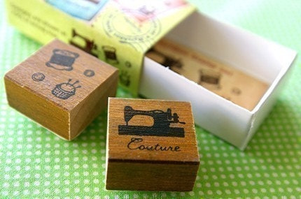 NEW - Matchbox Style Stamp Set - Sewing