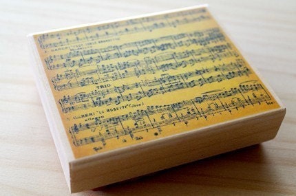 Sheet music - Wood and Rubber Japanese Stamp