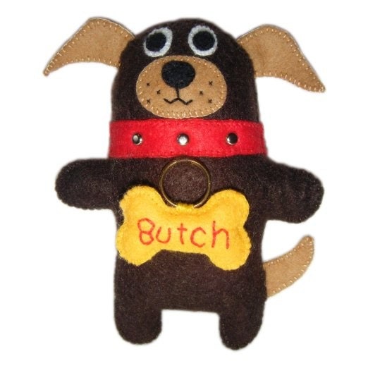 Hand Stitched Felt Puppy Dog Doll - Butch