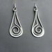 Sterling Dangle Earrings SPIRAL SWING Handcrafted Forged Silver Earrings
