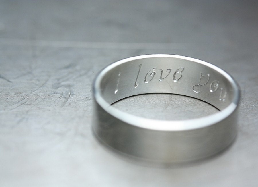 Custom Secret Promise Ring - One sterling silver ring - Personalized Calligraphy letter font