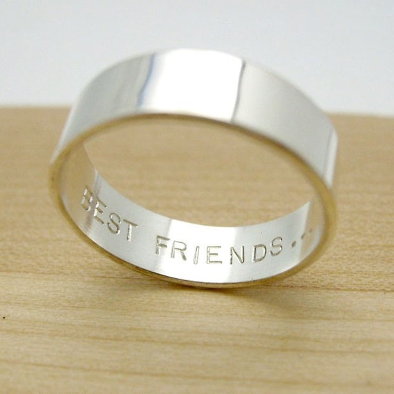 Best Friends - Secret Promise Ring - one sterling silver ring with ...