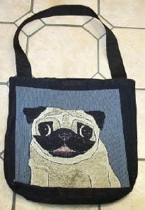 Pug Tote Bag - Fawn and Black - 2 Sided