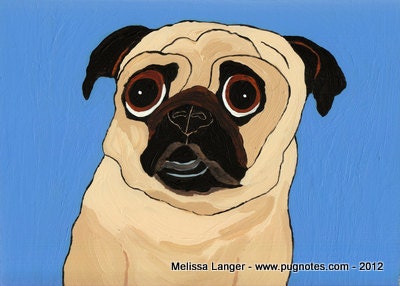 10 Fawn Pug Note Cards - 2 Designs - Set A78, A79