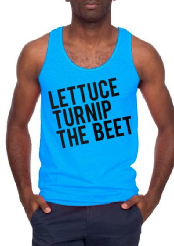 SALE lettuce turnip the beet - unisex size XL - bright blue tank top