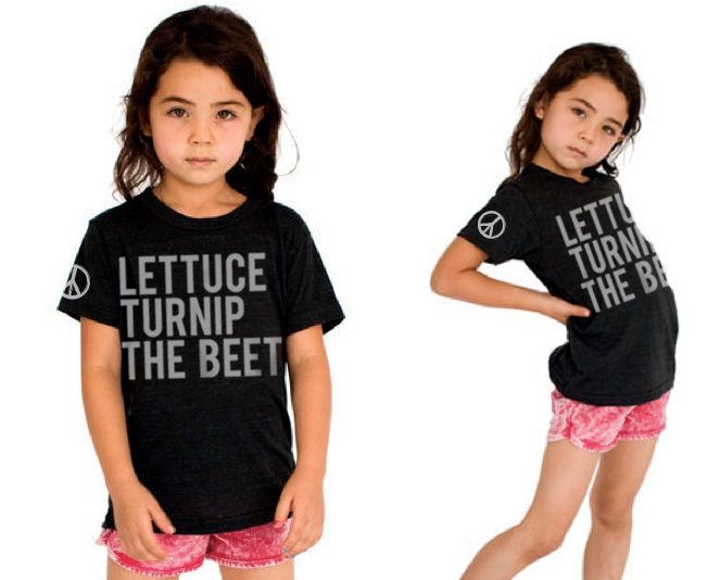 lettuce turnip the beet - dark grey heather tshirt - youth sizes 6, 8, 10, or 12