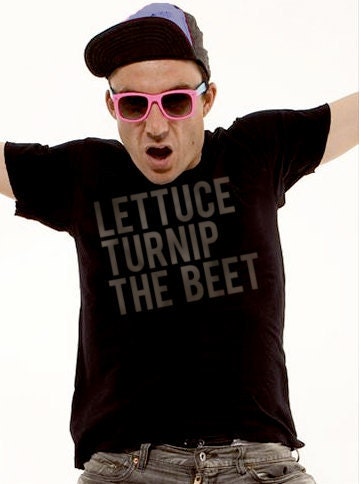 SALE lettuce turnip the beet - black cotton tshirt - men's S - imperfect second