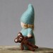 Needle Felted Art Child with Teddy by Julie Blanchette on Etsy
