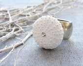 Sea Urchin White Ring (only US size 5)