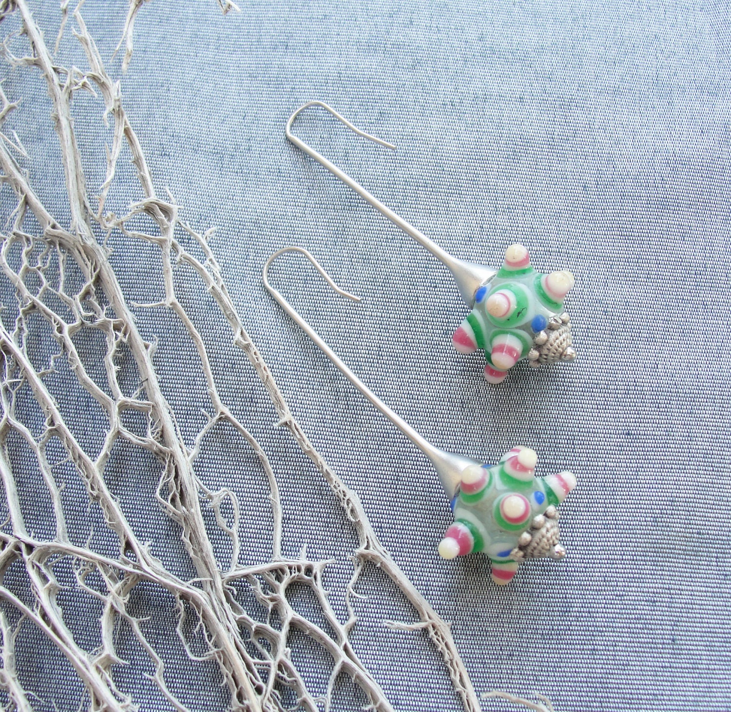 Happy Dots Lampwork Earrings