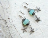 Asteroidea - Chalcedony Starfish Earrings