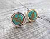 Woodland Love Cufflinks - Vintage Embroidered Linen