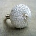 Sea Urchin Collection -Sterling Silver White Ring