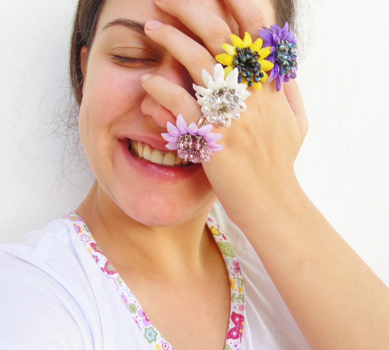 Tropical Flavor Ring - Pick Your Color - Lila Purple White Yellow