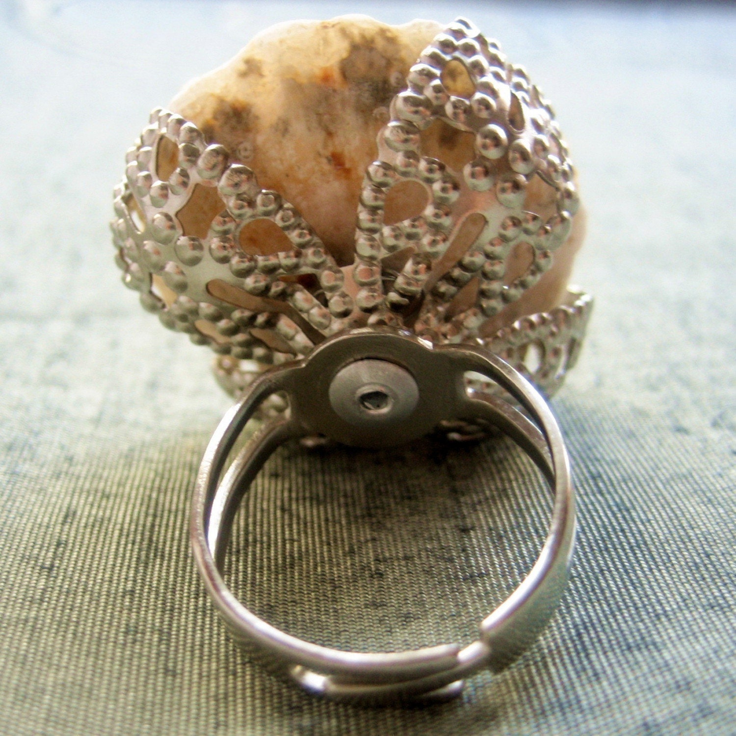 Sea Treasure Collection-Shell and Pearl Rose Ring