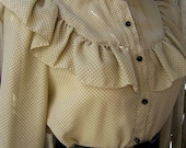 Swiss Dot Secretary vintage sheer ruffled 80's dress