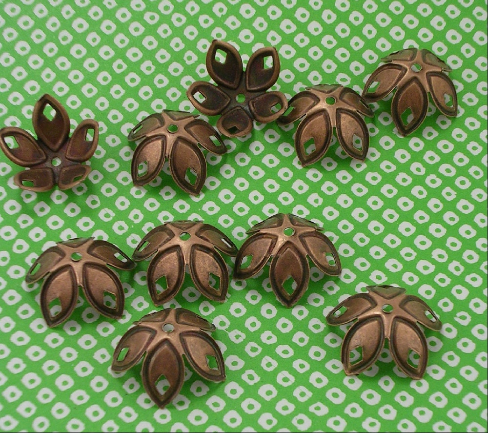 SALE Large Copper Flowers 12 pieces (MB5)
