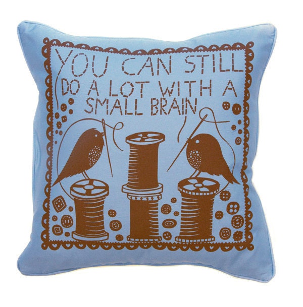 You Can Still Do A Lot With A Small Brain Cushion Cover (Blue/Brown)