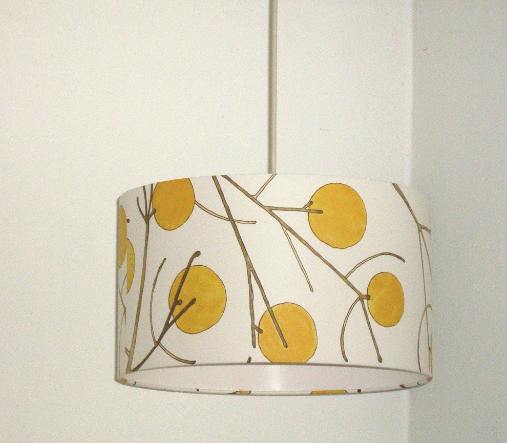  Lamp Shades on 14 Inch Yellow Branches Wallpaper Lamp Shade By Drawflowers