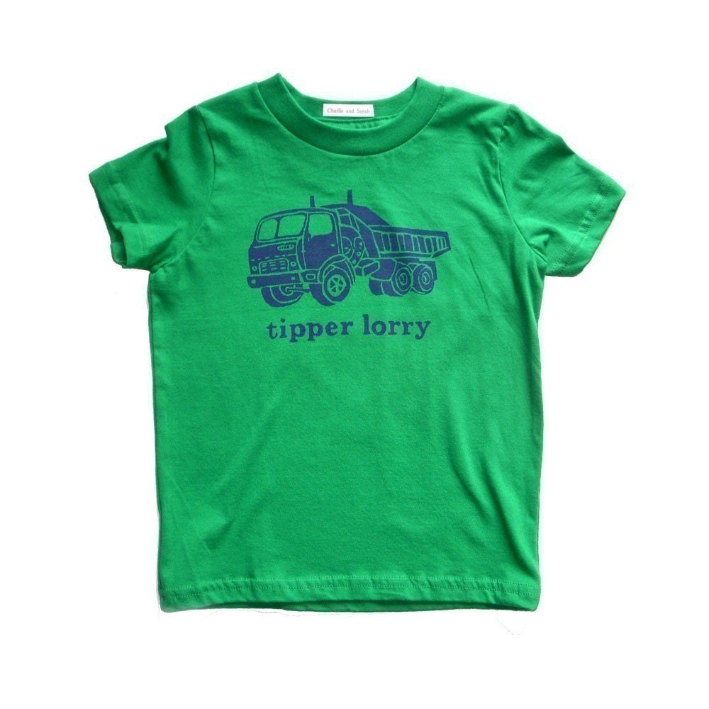 FINALLY Tipper Lorry British Flashcard Short Sleeve Tshirt- Kids