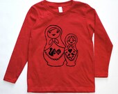 Matryoshka Russian Nesting Doll Long Sleeve Tshirt- Kids
