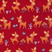 SALE - 1 YARD - Red Reindeer Deer - Cosmo Textiles Japanese Fabric - Heavy Canvas