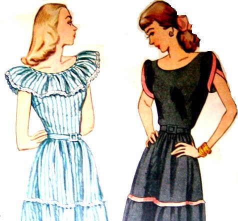 Vintage 1940s Womens Dress Pattern Simplicity 1926 by fishstique