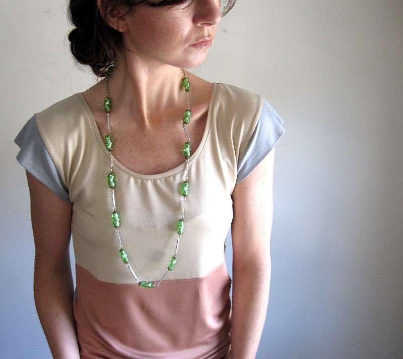 RESERVED for NAOMI / Pale Rose and Grey Color Block Blouse // Size Small // Tank // Tee // Womens Top